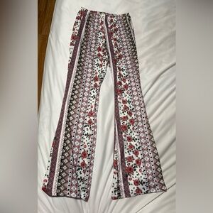 Floral and Geometric Print Pants